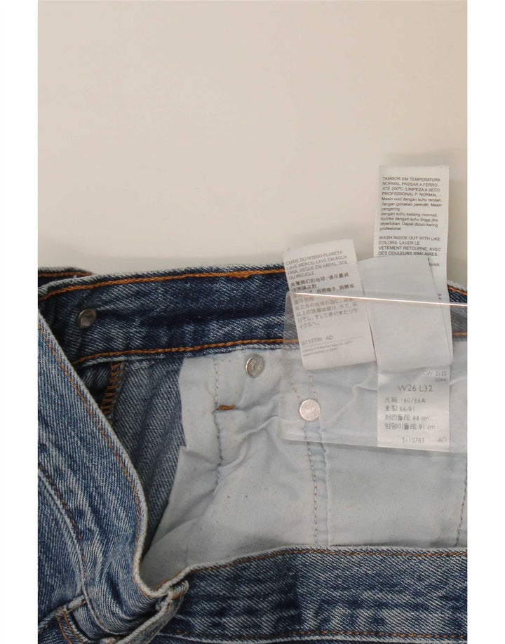 Levi's Dame 501 Straight Jeans W26 L32 Blå Bomuld