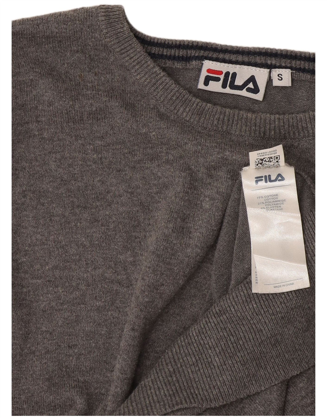Fila Herre Boat Neck Jumper Sweater Lille Grå Bomuld