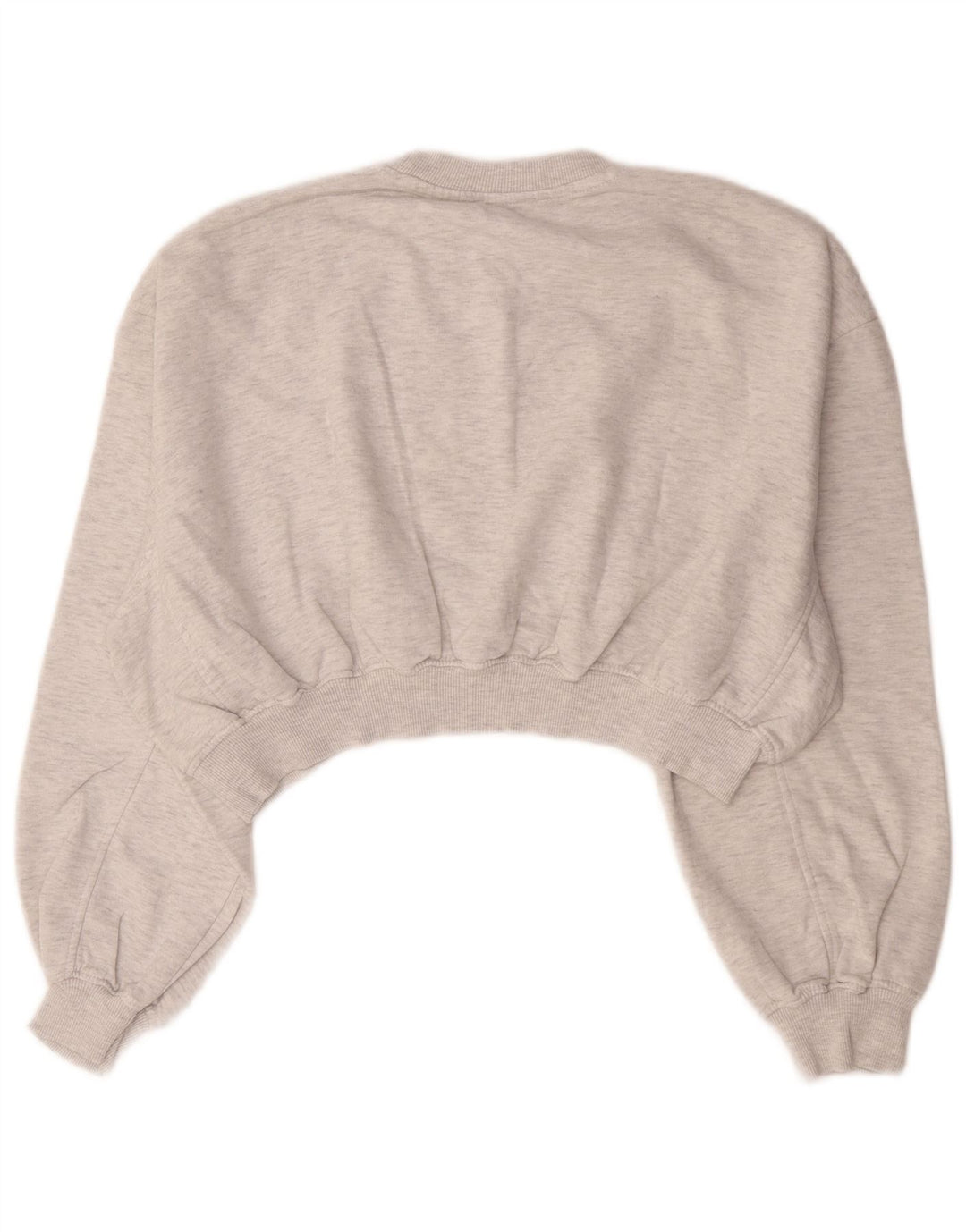 Zara Womens Crop Oversized Sweatshirt Jumper UK 14 Medium Grey