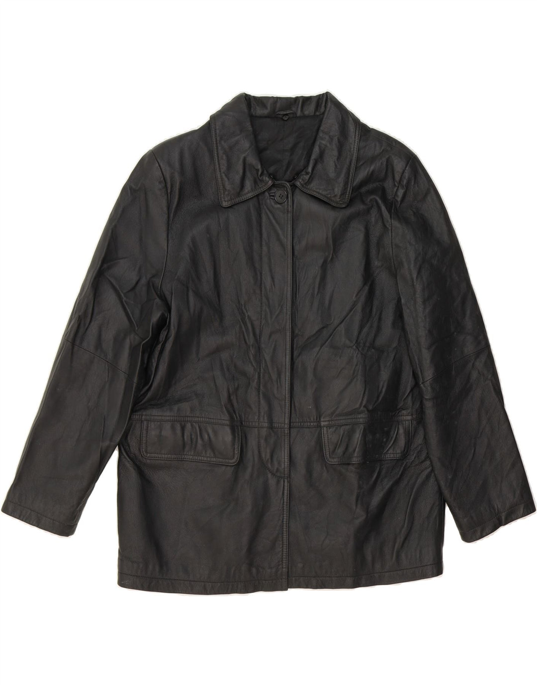 CANDA Womens 3/4 Sleeve Leather Jacket IT 48 XL Black Leather Vintage Canda and Second-Hand Canda from Messina Hembry 