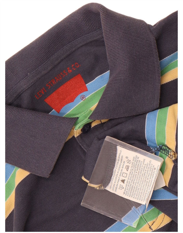 Levi's Langærmet poloshirt til mænd mellem marineblå stribet bomuld
