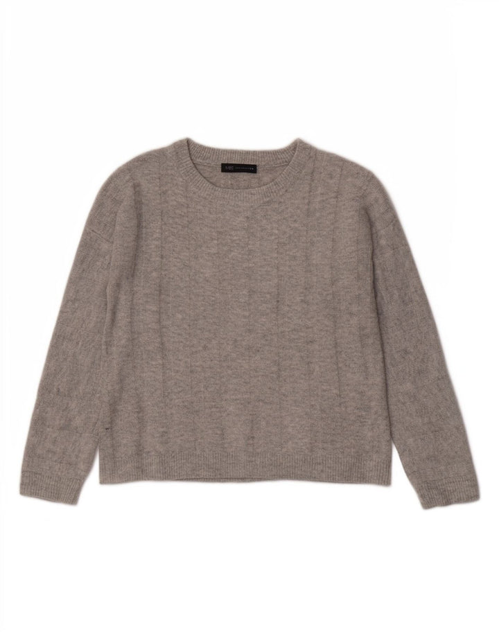 Marks & Spencer Dame Oversized Boat Neck Jumper Sweater UK 10 Small Grey