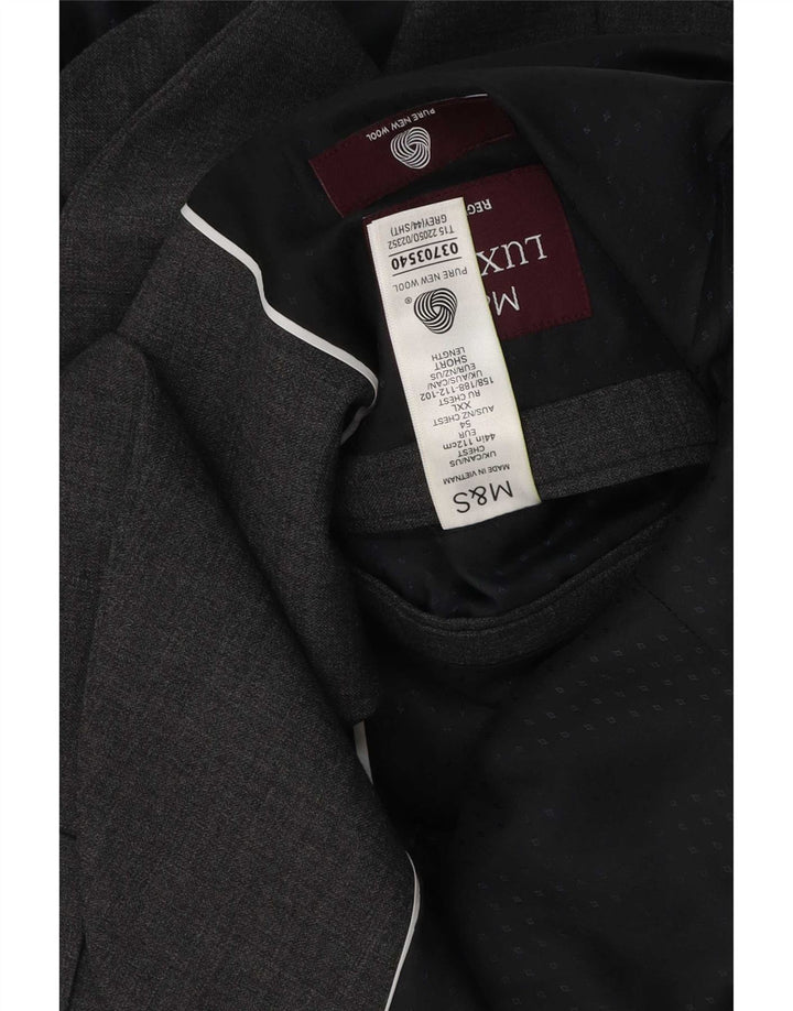Marks & Spencer Herre 2-knaps blazerjakke str. 44 2XL Grå New Wool