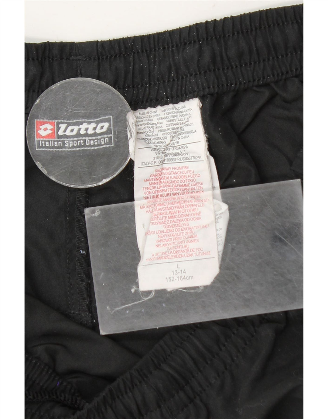 Lotto drenge grafiske sportsshorts 13-14 år store sorte polyester