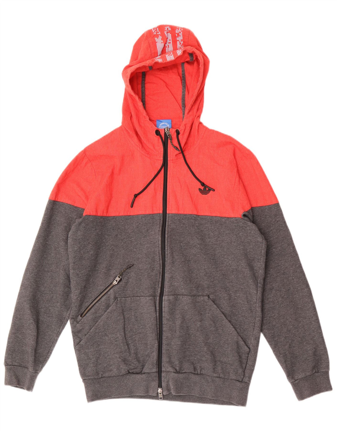 Adidas Hættetrøje med lynlås til mænd mellemgrå Colourblock Bomuld