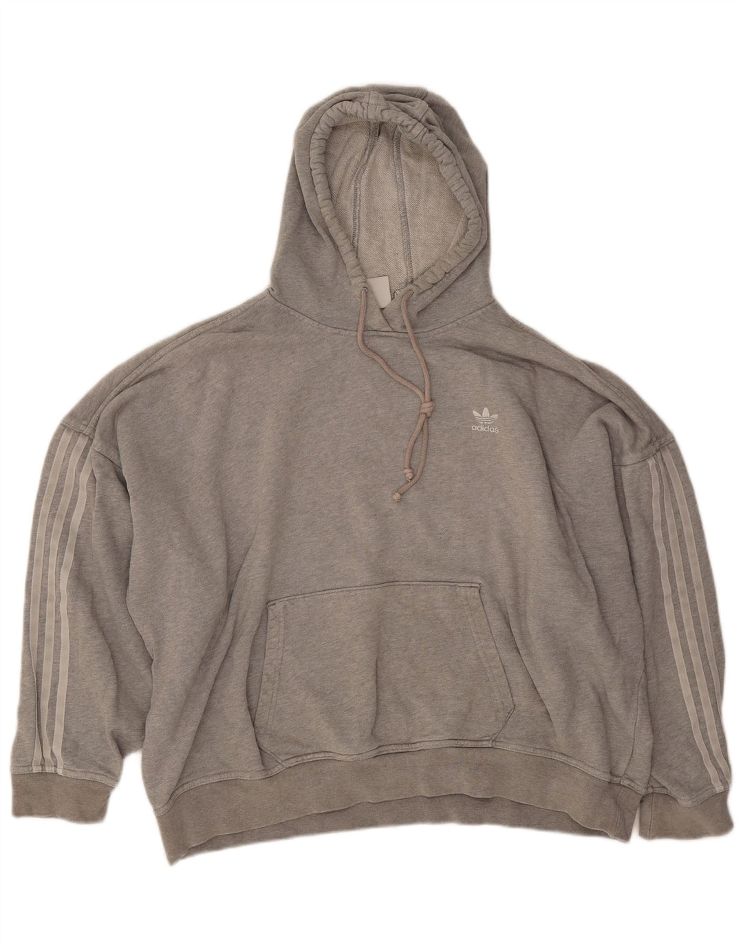 Adidas Dame Oversized Hoodie Jumper UK 14 Medium Grey Bomuld