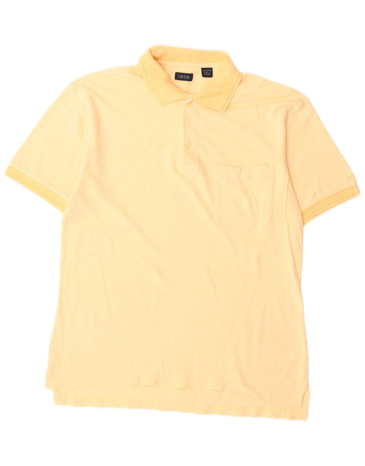Izod Polo Shirt til mænd Stor gul bomuld