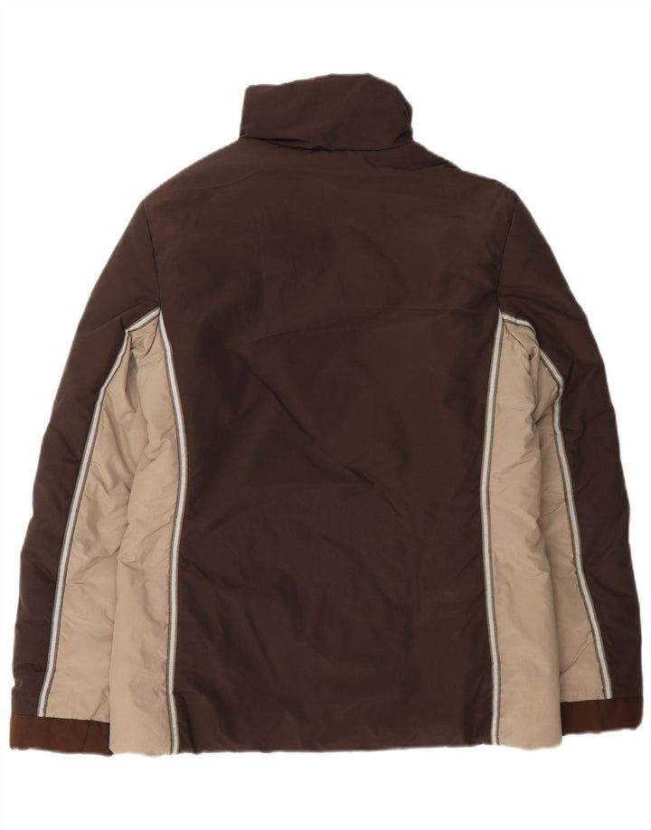 Max & Co. Dame polstret quiltet skijakke UK 12 Medium Brown Colourblock