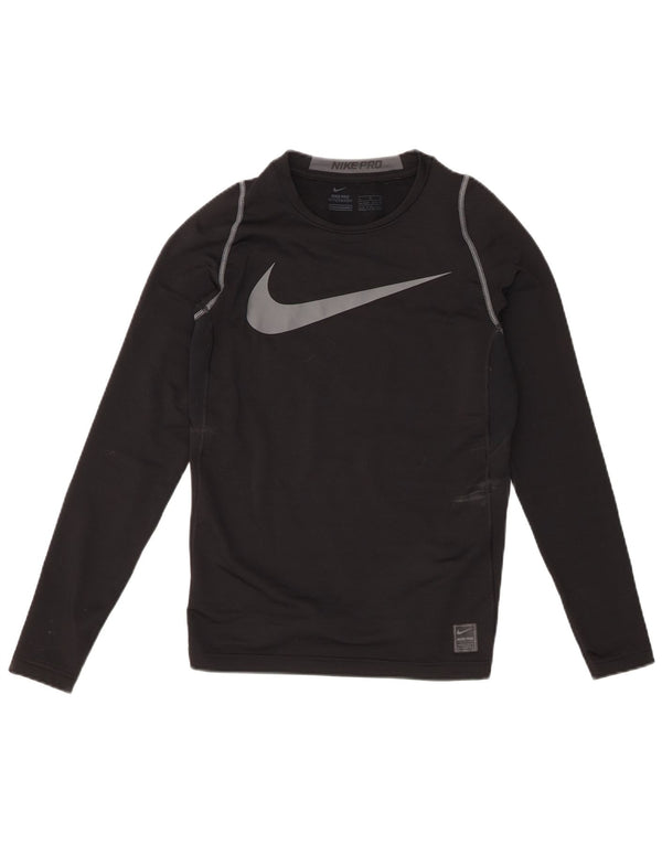 Nike Boys Grafisk Top Langærmet 13-14 år XL Sort