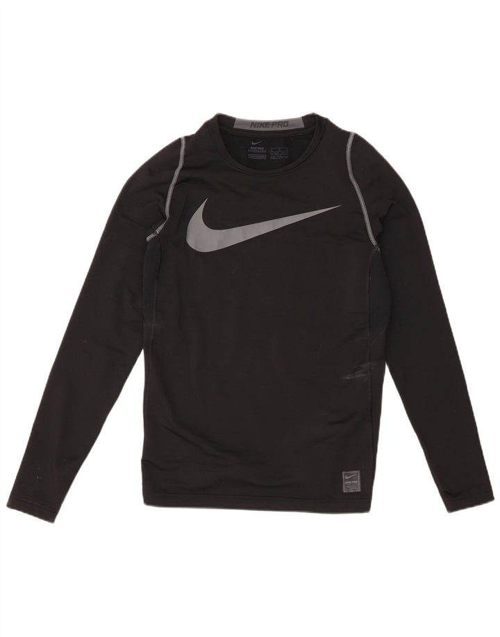 Nike Boys Grafisk Top Langærmet 13-14 år XL Sort