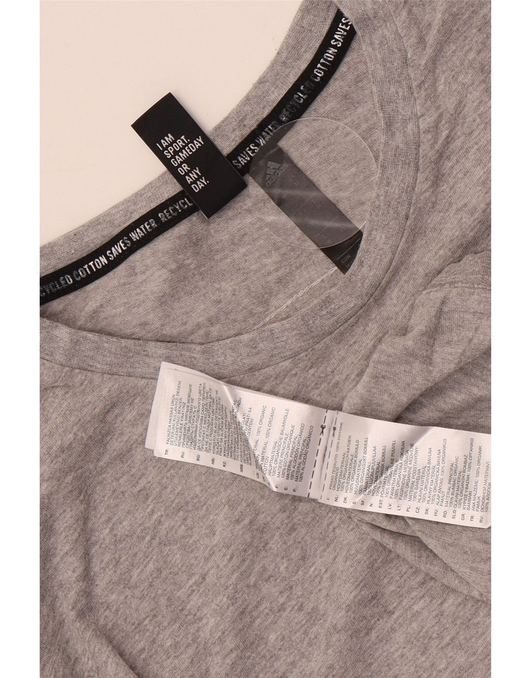 Adidas Herre T-Shirt Top Medium Grey Flecked Bomuld
