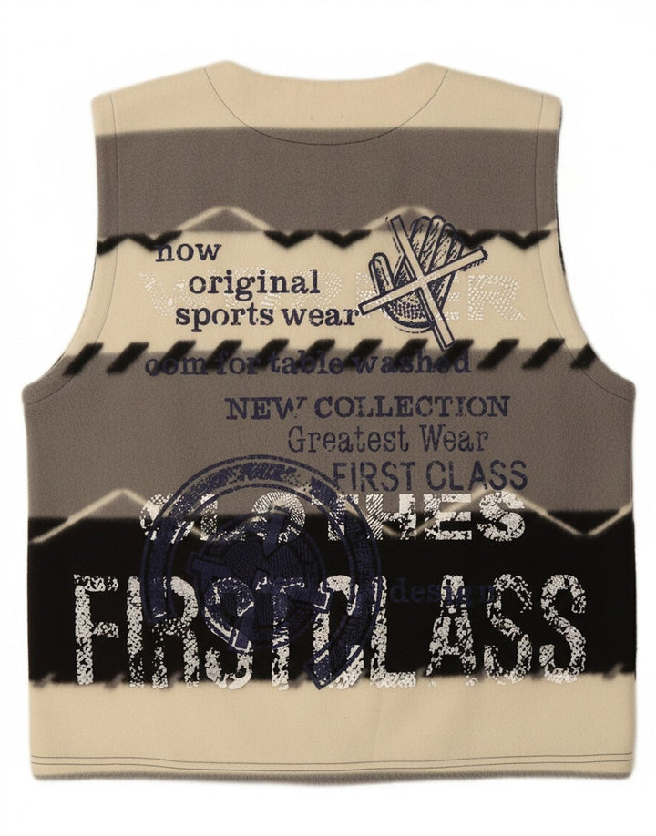 GOWEST Womens Graphic Fleece Gilet UK 14 Medium Multicoloured Striped