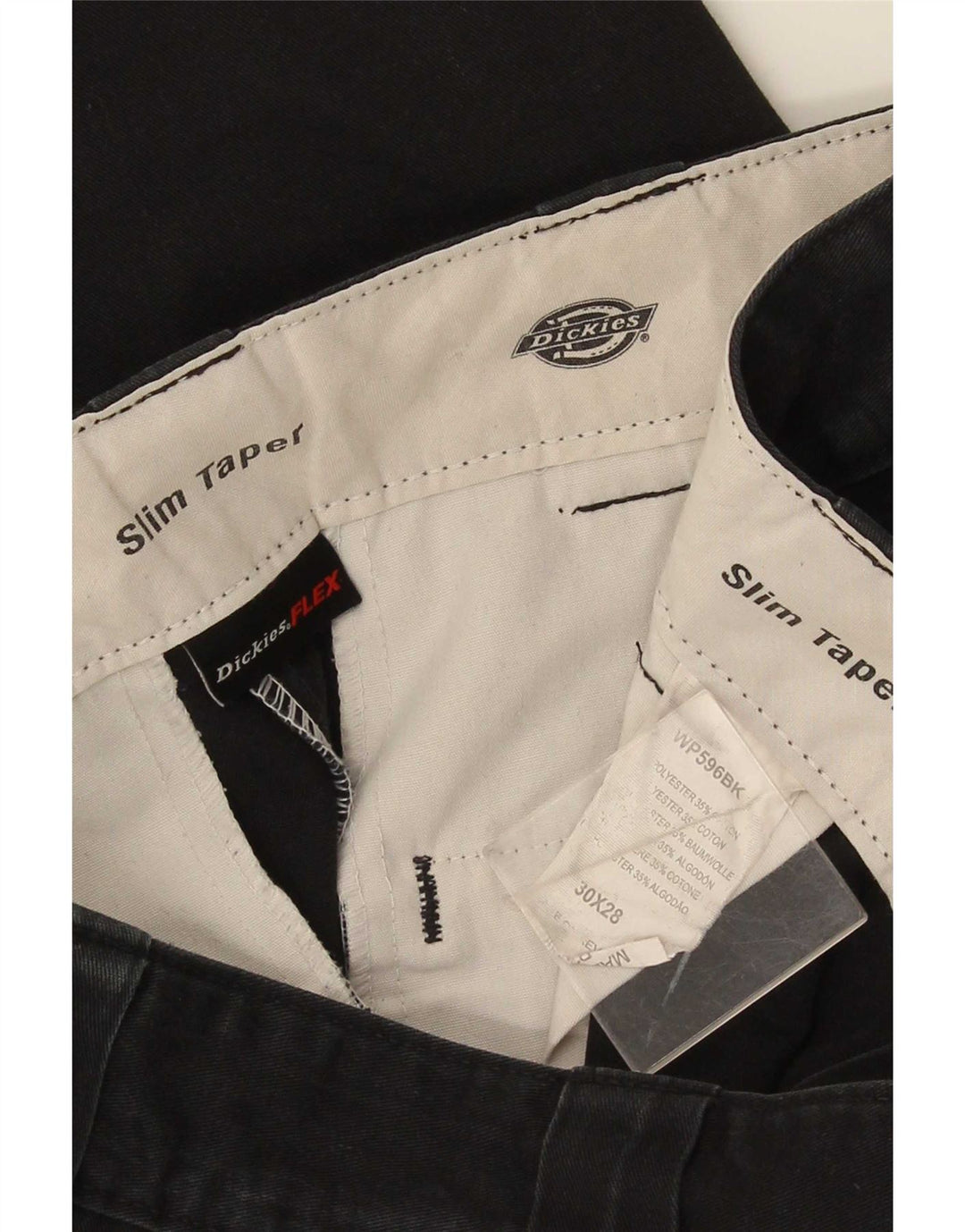 Dickies Herre Slim tilspidsede Casual Bukser W30 L28 Sort Polyester