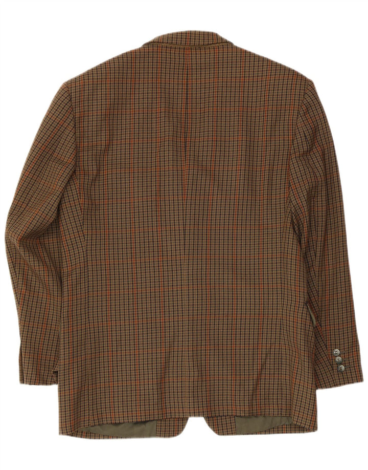 Vintage herre 2-knaps blazerjakke UK 38 Medium Brown Houndstooth