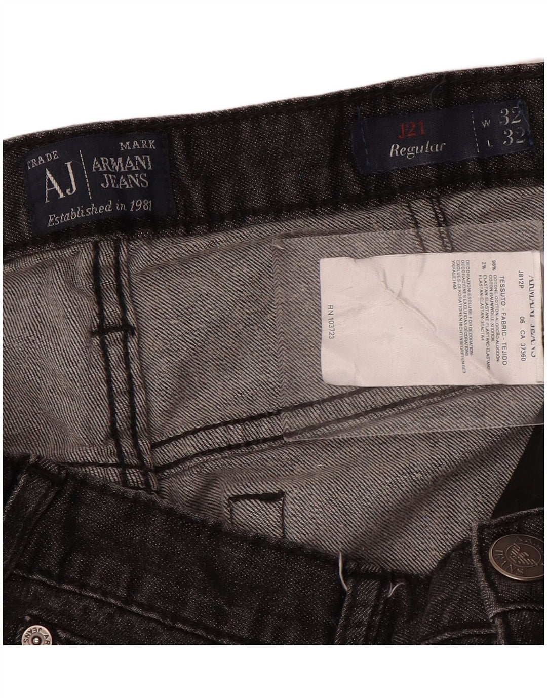 Armani Dame Straight Jeans W32 L28 Grå Bomuld
