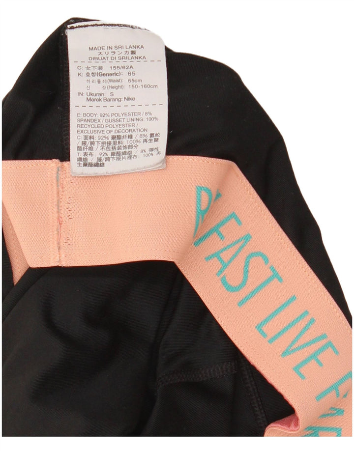 Nike Dame Dri Fit Capri Leggings UK 10 Small Black Polyester