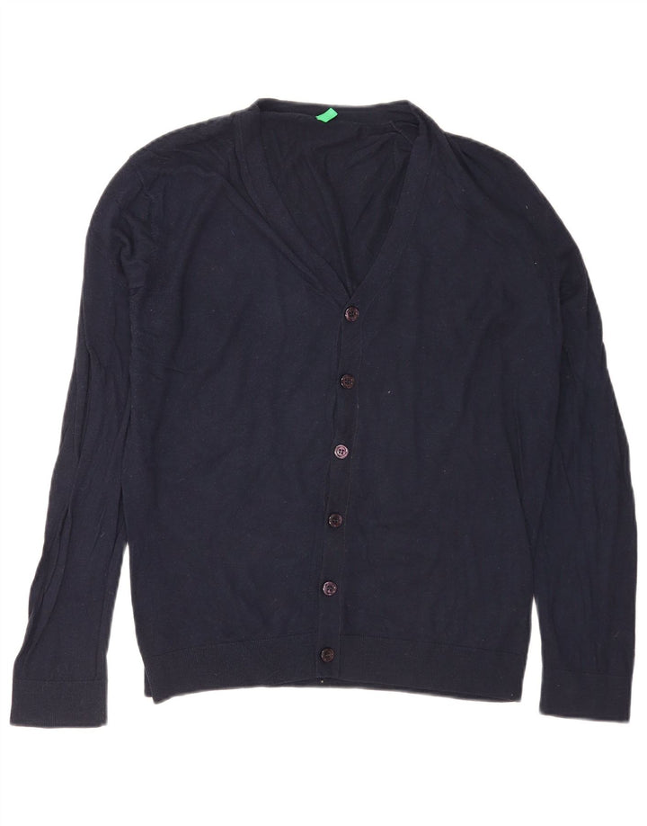 Benetton herre cardigan sweater lille marineblå