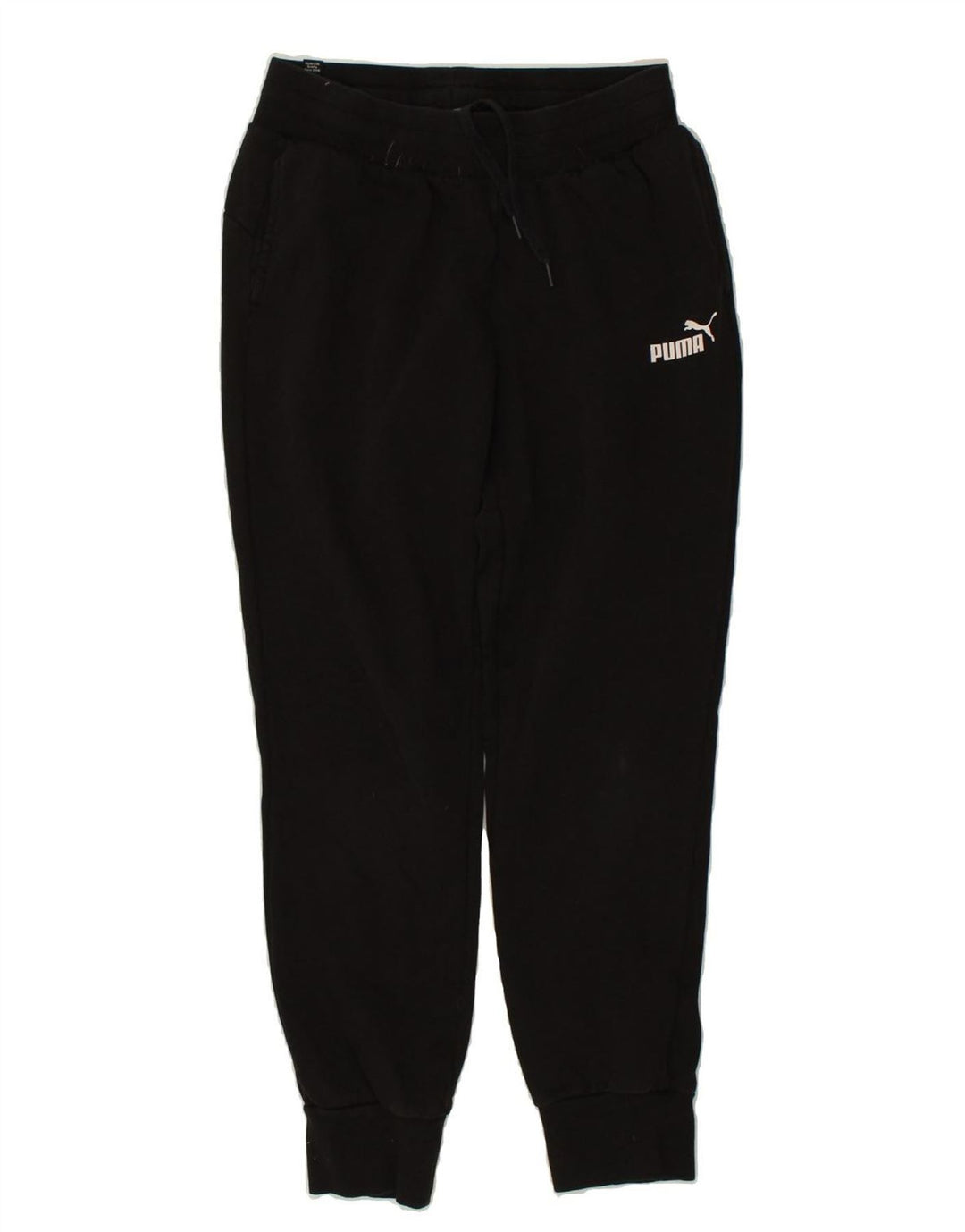 PUMA Womens Tracksuit Trousers Joggers UK 10 Small  Black Cotton | Vintage Puma | Thrift | Second-Hand Puma | Used Clothing | Messina Hembry 