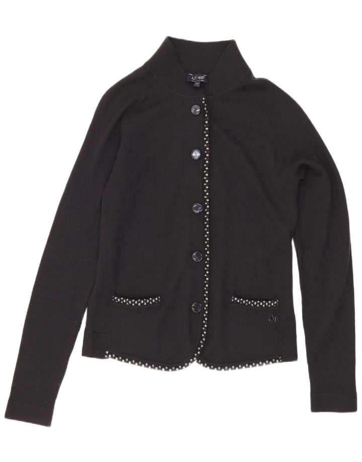 Armani Jeans Dame Crop Cardigan Sweater IT 40 Lille Sort