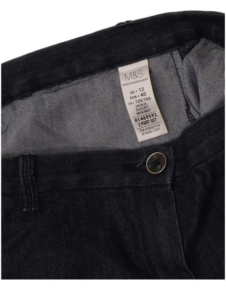Marks & Spencer Dame Capri Bukser UK 12 Medium W30 L22 Navy Blue