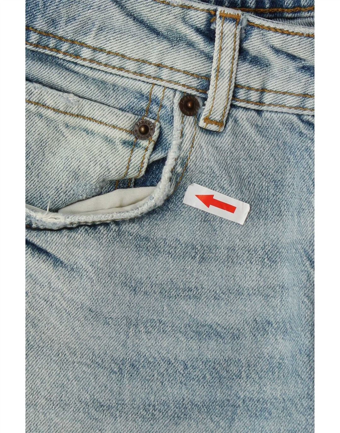 Zara Herre Distressed Straight Jeans EU 40 Medium W31 L29 Blå Bomuld