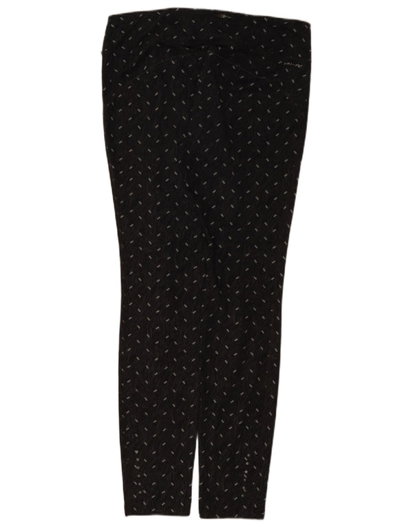 Nike Dame Dri Fit Leggings UK 14 Large Black Spotted