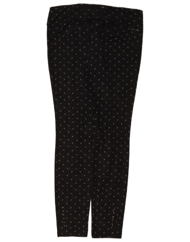 Nike Dame Dri Fit Leggings UK 14 Large Black Spotted