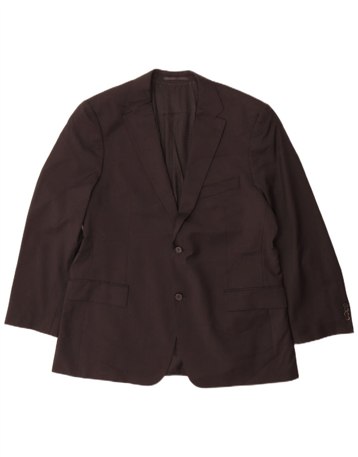 Hugo Boss Herre 2-knaps blazerjakke EU 56 3XL Sort Virgin Wool