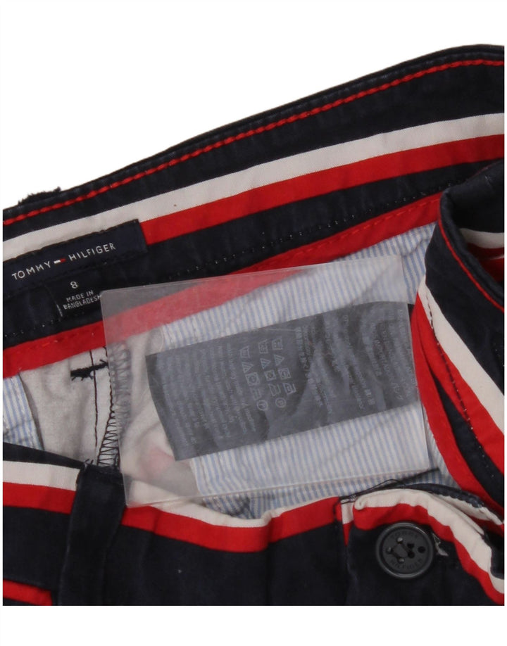 TOMMY HILFIGER Chino-shorts til kvinder US 8 Medium W32 Marineblå stribet