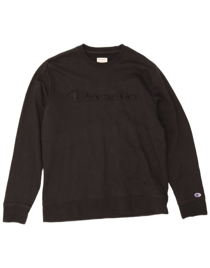 Champion Herre Grafisk Sweatshirt Jumper Stor Sort Bomuld