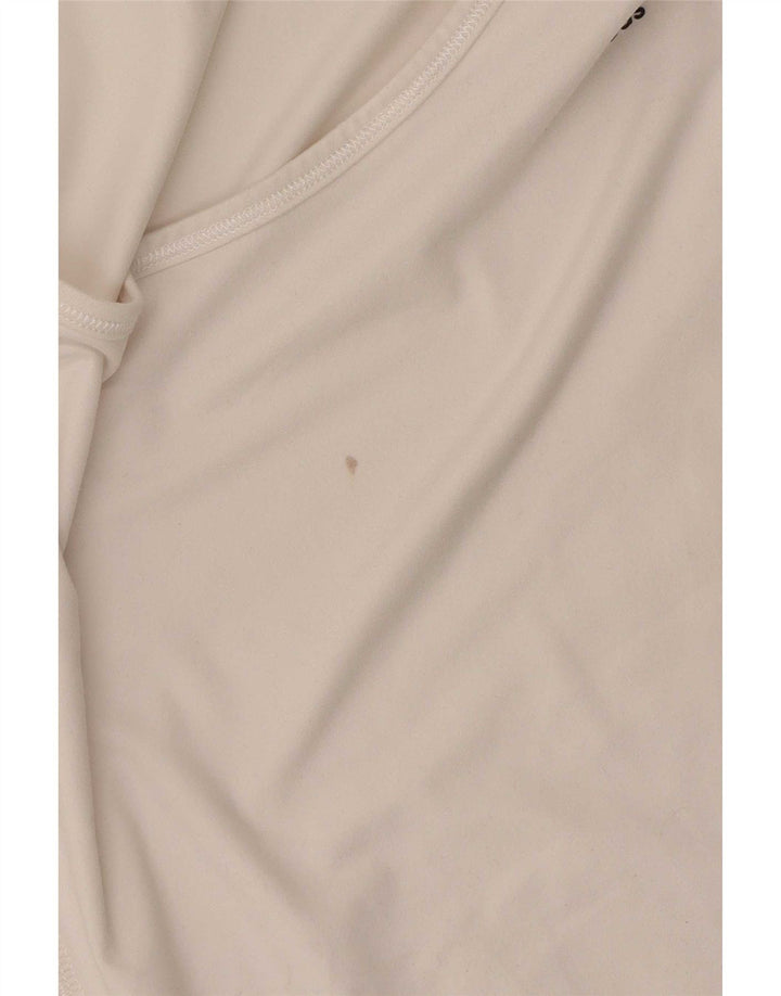 Adidas T-Shirt Top UK 12/14 Medium White Colourblock Polyester