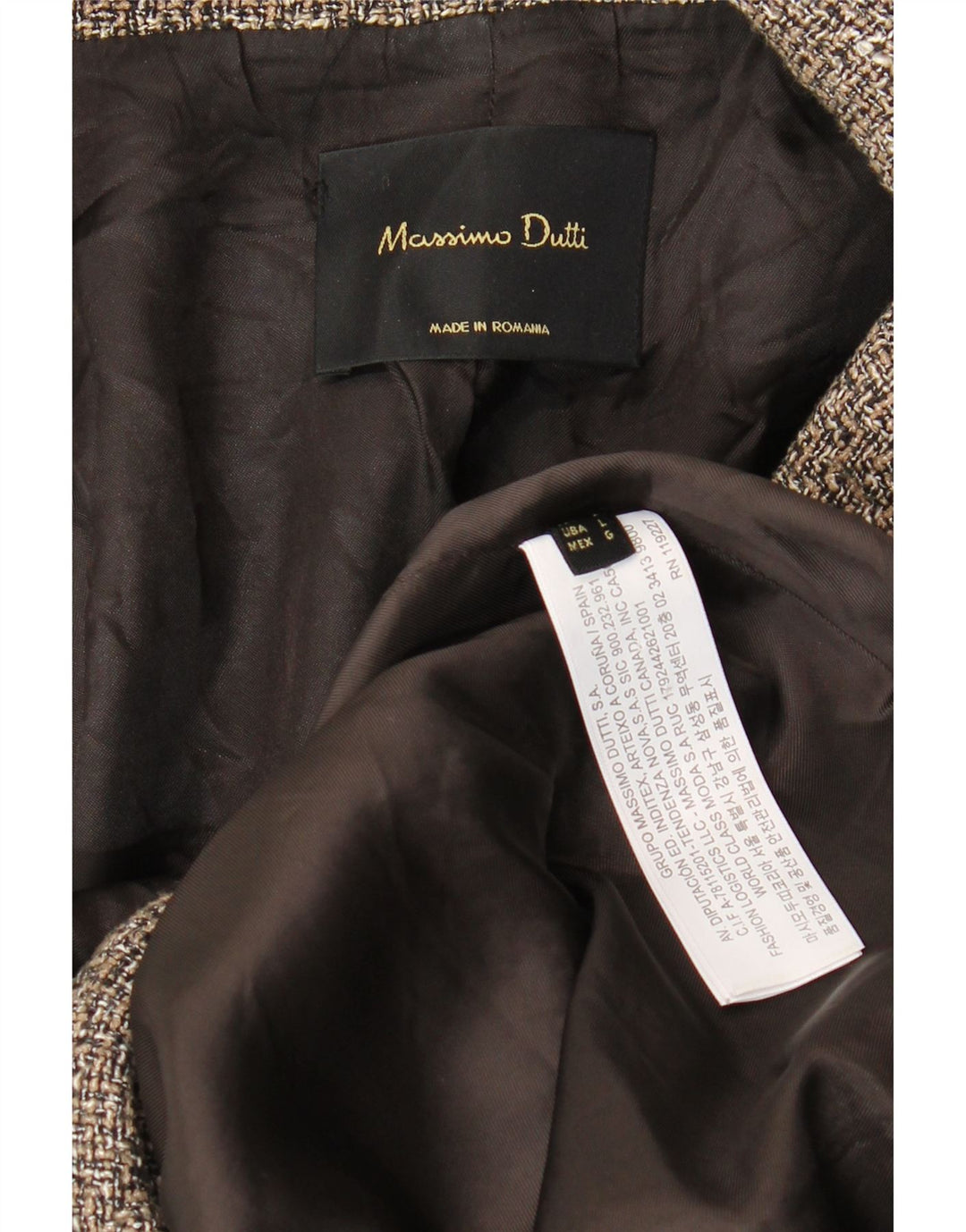 Massimo Dutti Dame Dobbeltradet Frakke UK 16 Large Grey Sildeben