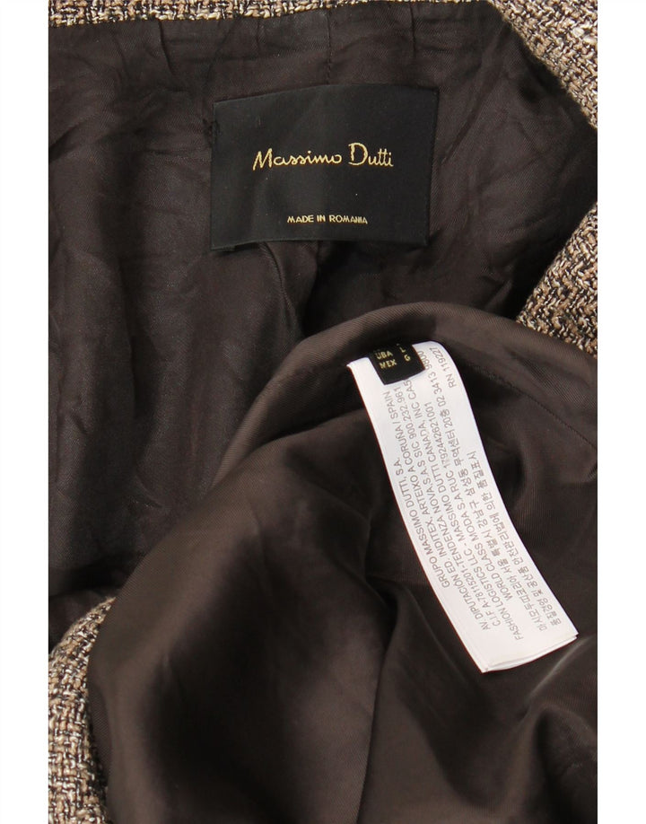 Massimo Dutti Dame Dobbeltradet Frakke UK 16 Large Grey Sildeben