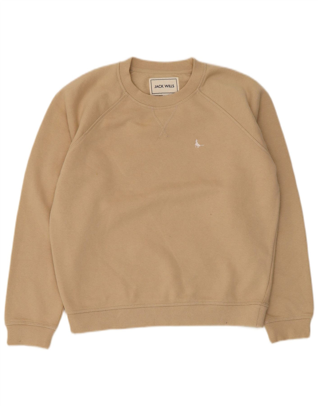 Jack Wills Dame Oversized Sweatshirt Jumper UK 8 Small Beige Bomuld