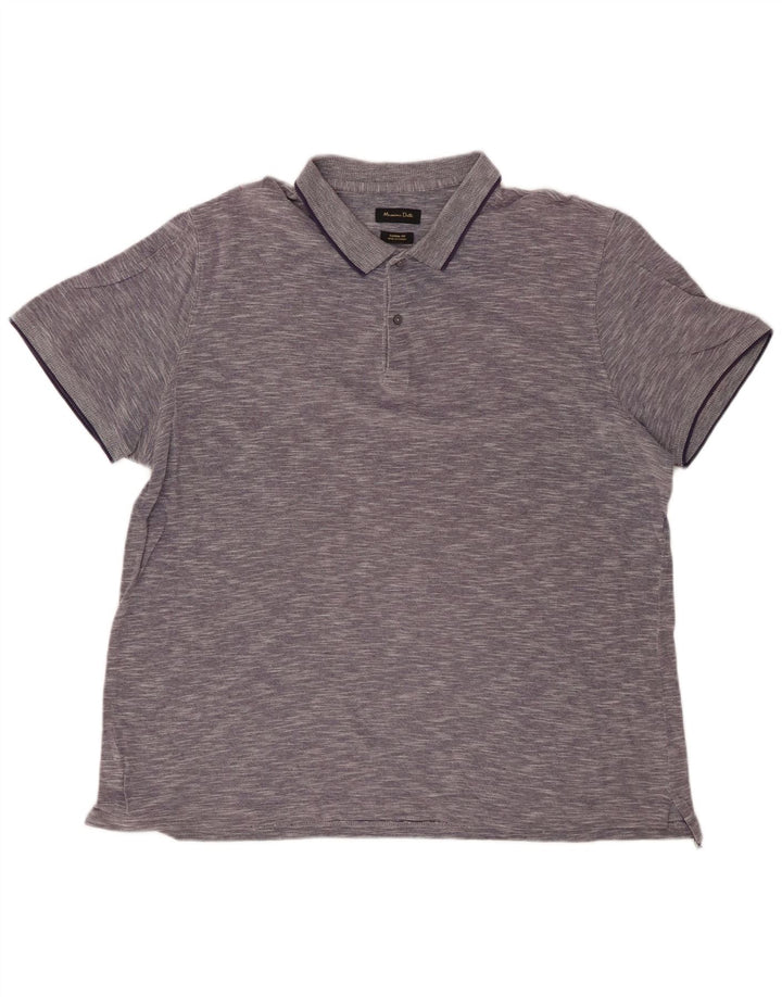 MASSIMO DUTTI Herre Casual Fit Polo Shirt 2XL Navy Blue Flecked