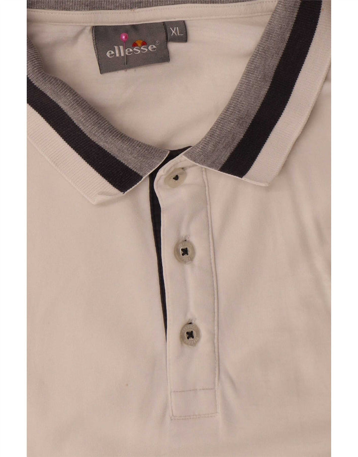 Ellesse Herre poloshirt XL Hvidstribet bomuld