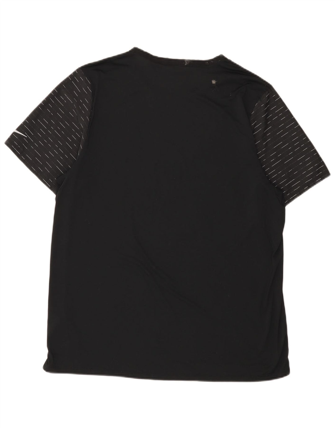 Nike herre Dri Fit T-shirt top XL sort nålestribet polyester