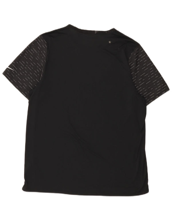 Nike herre Dri Fit T-shirt top XL sort nålestribet polyester
