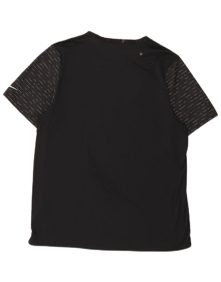 Nike herre Dri Fit T-shirt top XL sort nålestribet polyester