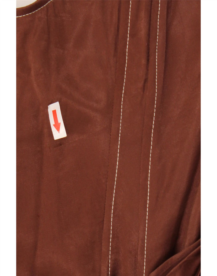 Zara Dame Stropløs Kjole UK 12 Medium Brun Viscose