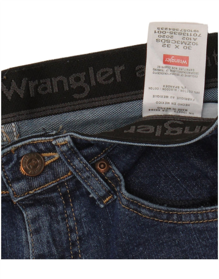WRANGLER Straight jeans til mænd W30 L32 blå bomuld