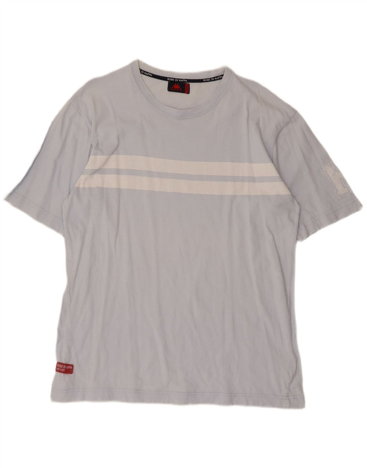 Kappa herre T-shirt top stor blå stribet bomuld