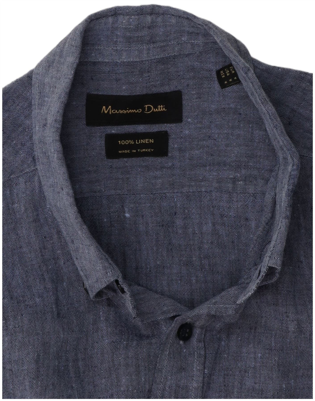 Massimo Dutti Herreskjorte Medium Blue Linen