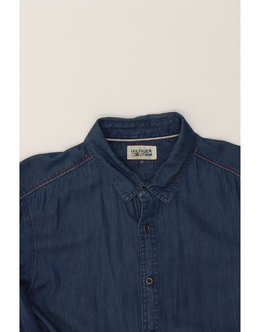 TOMMY HILFIGER Mens Shirt Medium Blue Cotton Vintage Tommy Hilfiger and Second-Hand Tommy Hilfiger from Messina Hembry 