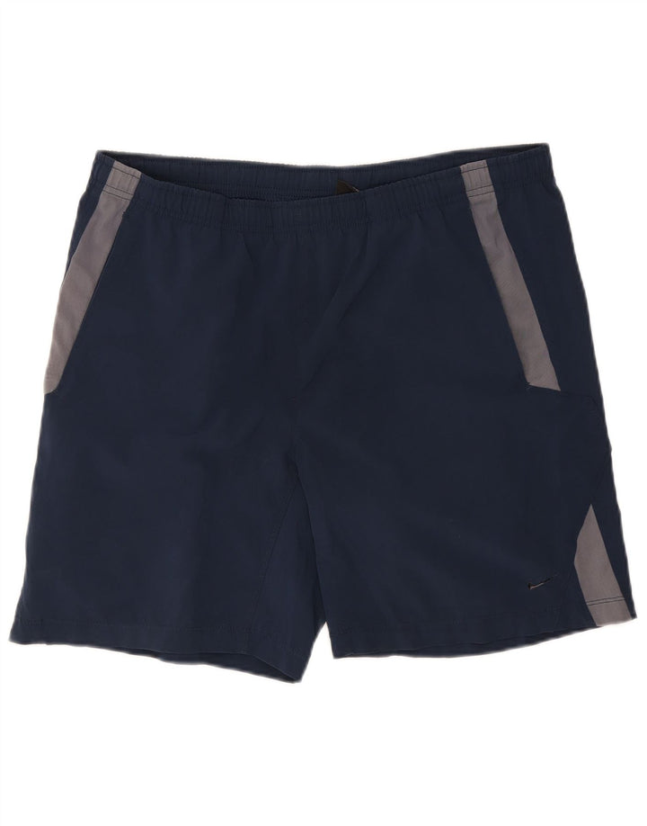 Nike Sportsshorts til mænd Small Navy Blue Colourblock Polyester