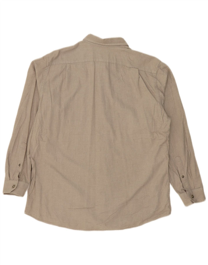 EDDIE BAUER Herre Relaxed Fit skjorte Stor beige bomuld