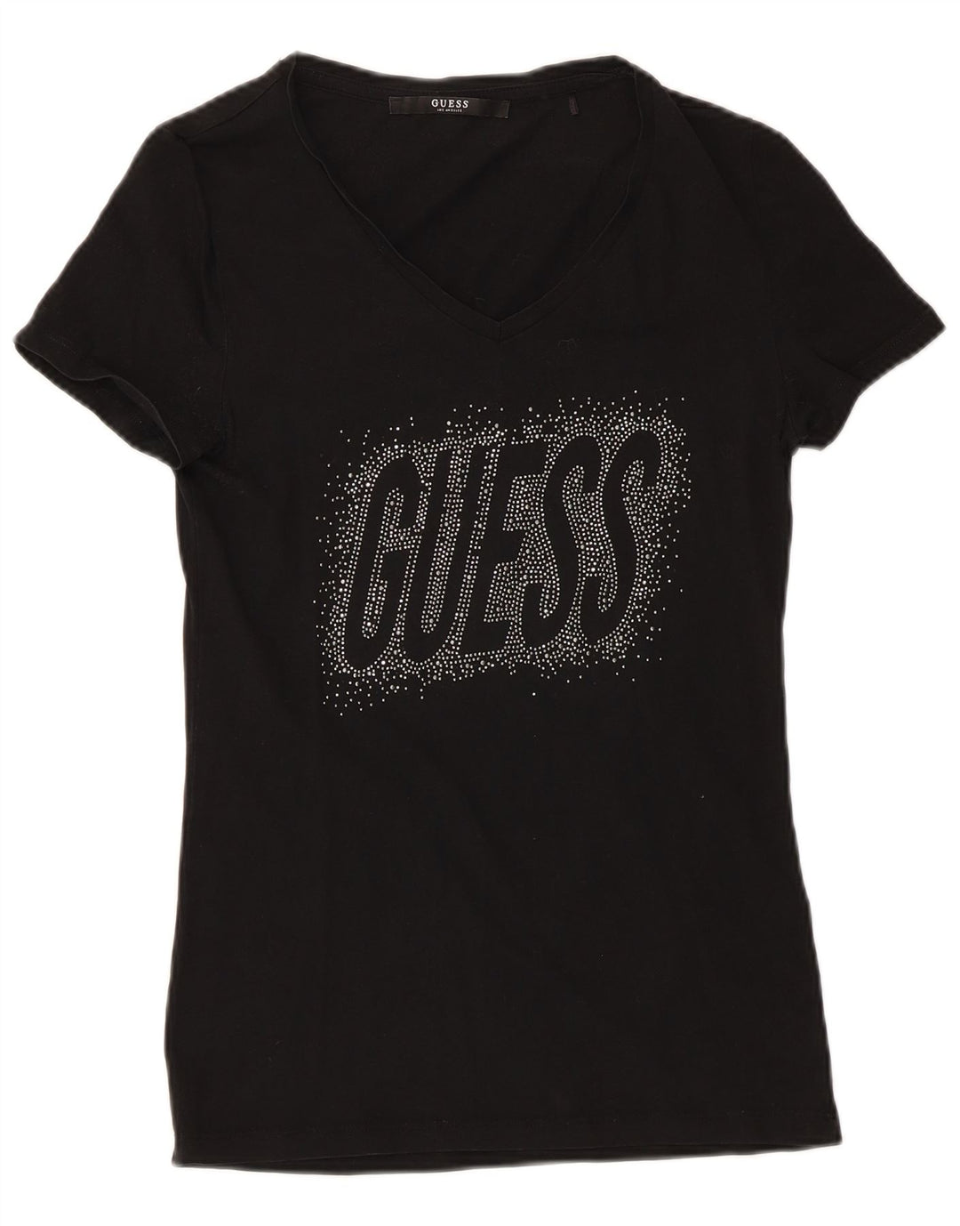 Guess Graphic T-Shirt Top UK 8 Small Black