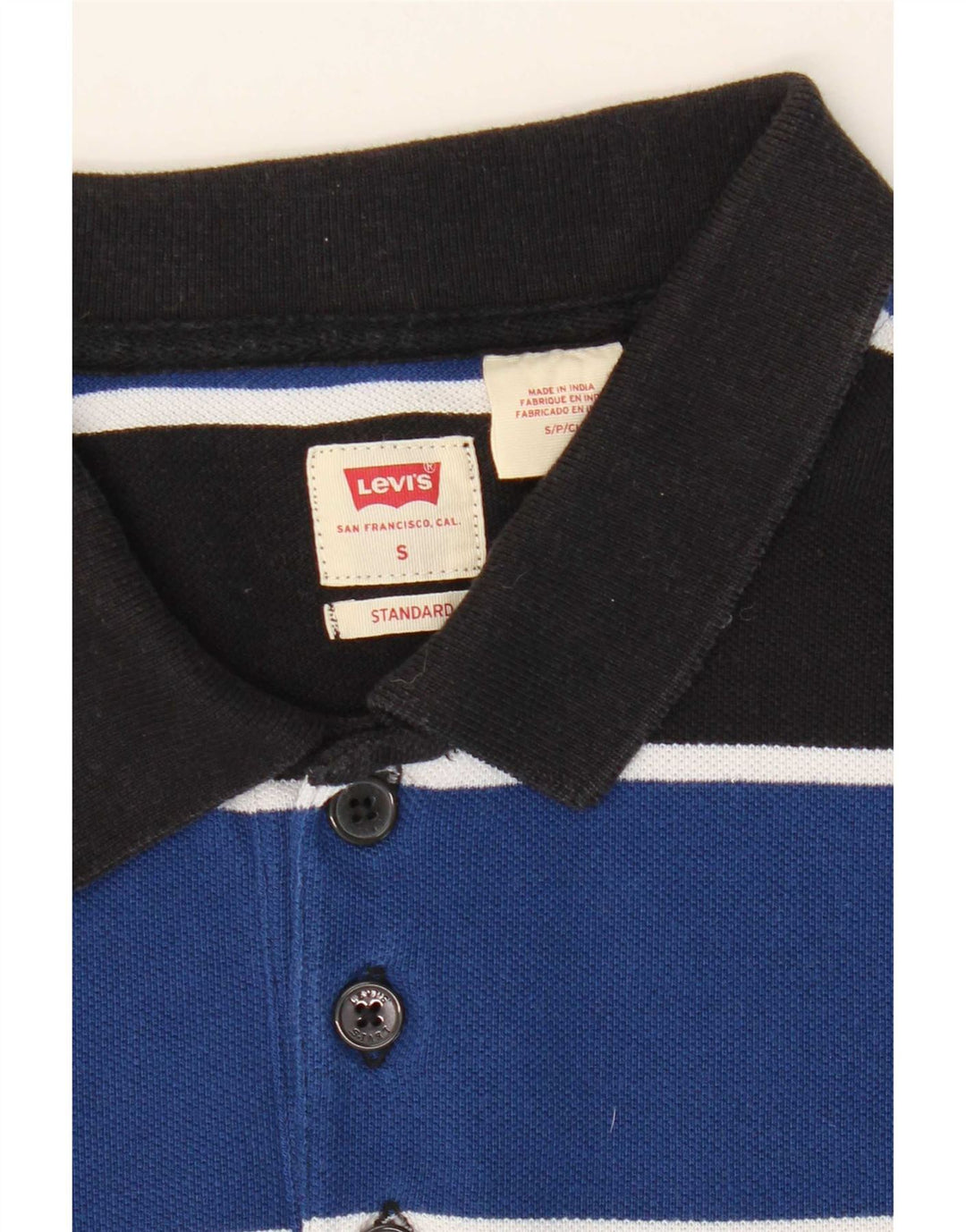 Levi's Herre Standard Fit Polo Shirt Lille Blå Stribet