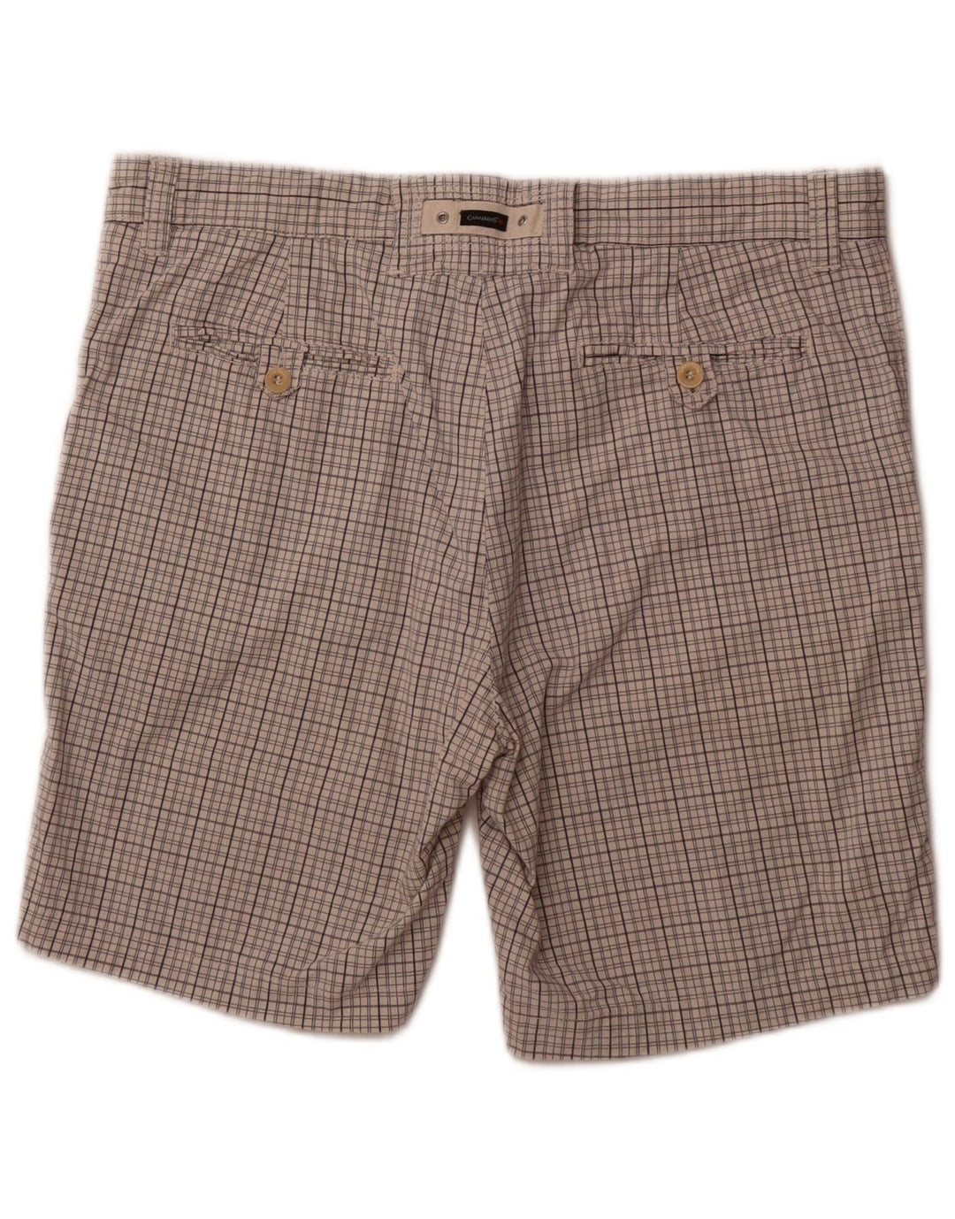 CANADIENS Mens Chino Shorts IT 50 Large W36  Off White Check Cotton