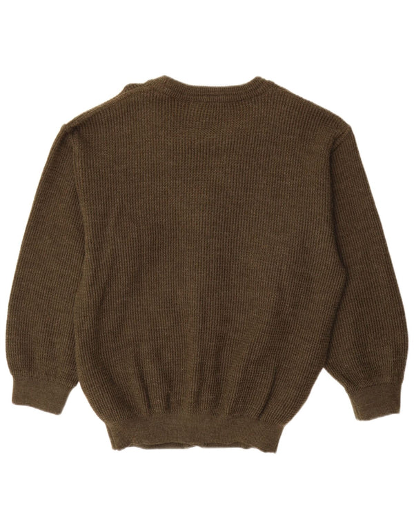 Vintage herre cardigan sweater IT 50 Medium Khaki New Wool